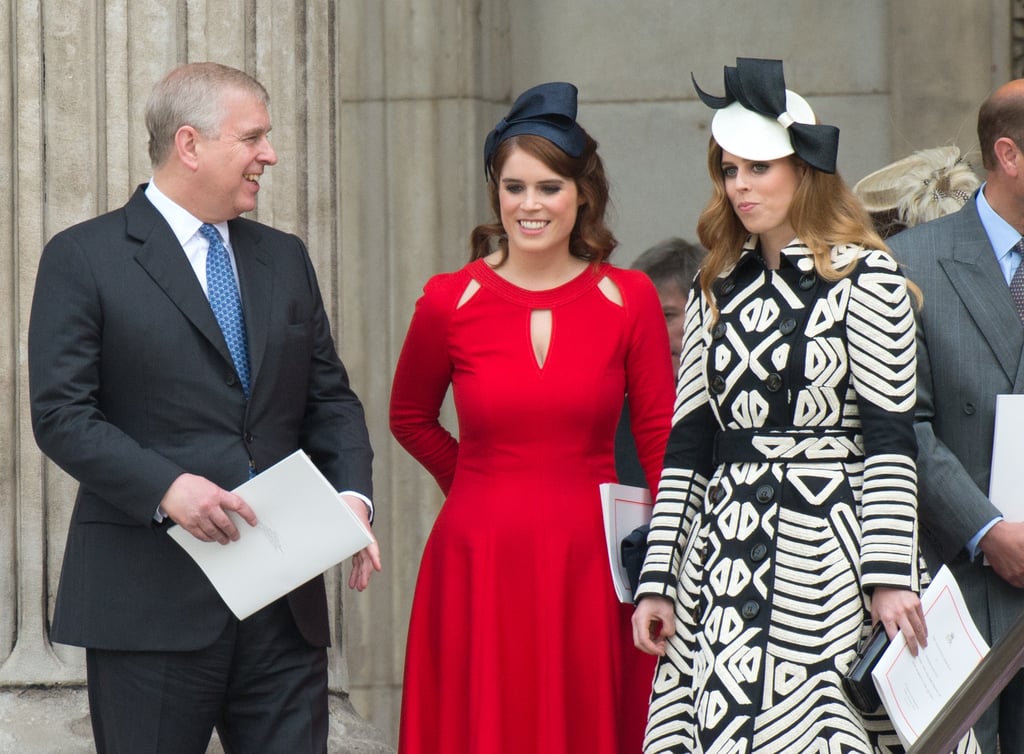 Andrew had a laugh with his daughters at a birthday celebration for the queen in 2016.