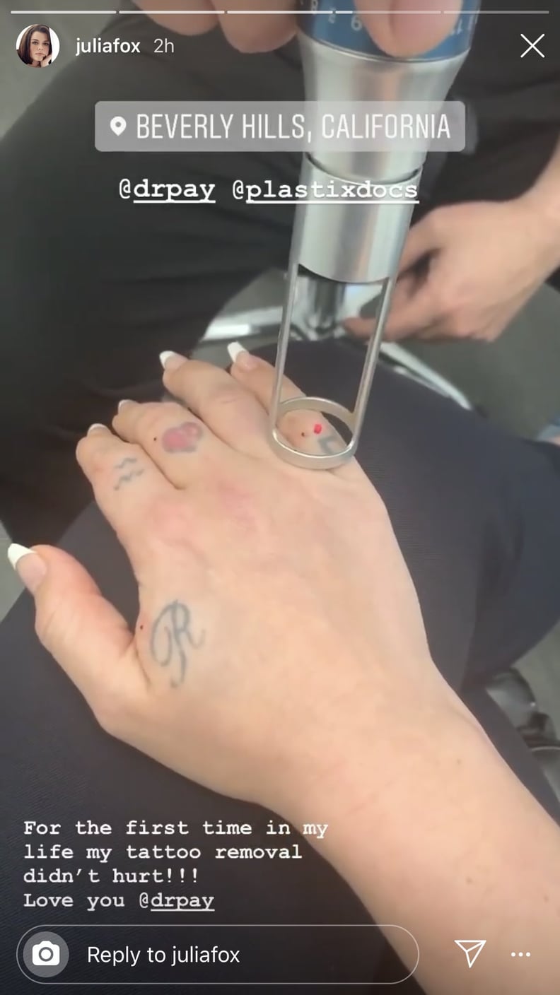 Julia Fox's Right-Hand Tattoos