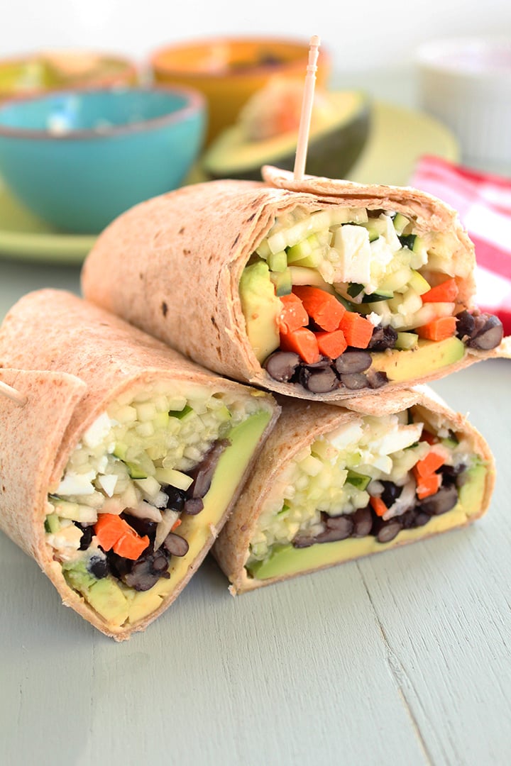 Fajita Chicken and Avocado Ranch Salad Wraps. - Half Baked Harvest