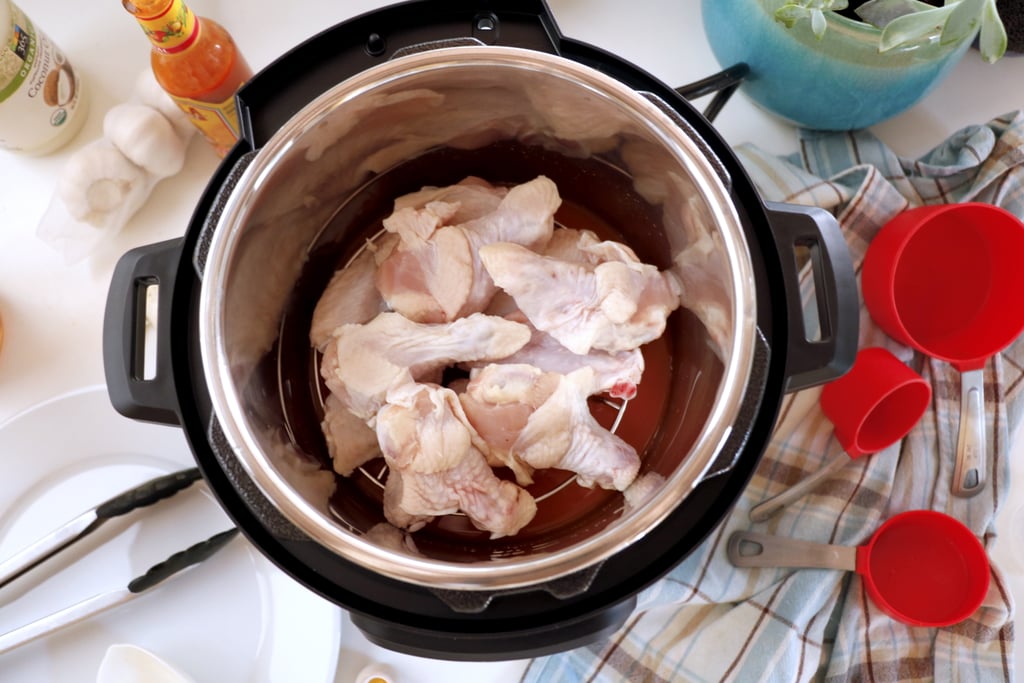 Use 1.2 to two pounds chicken wings. I have the smaller Instant Pot Plus Mini, and so only 1.2 pounds fit comfortably. This recipe remains the same if you have a larger pot and can go up to two pounds.