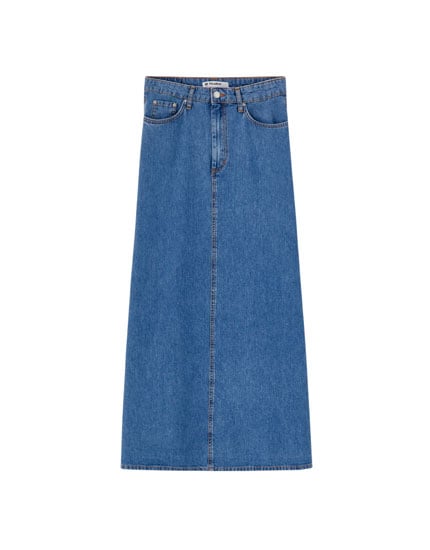 Pull&Bear Long Denim Skirt