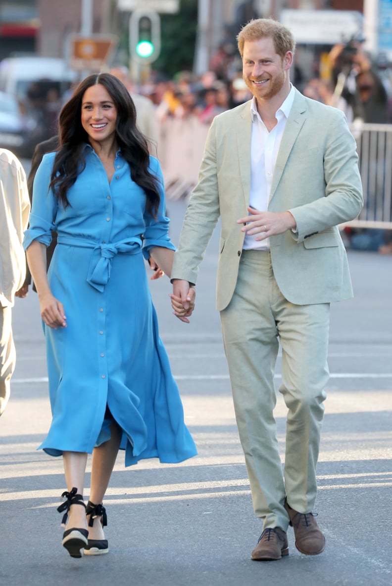 Meghan Markle in a Blue Dress With Prince Harry in Cape Town, South Africa