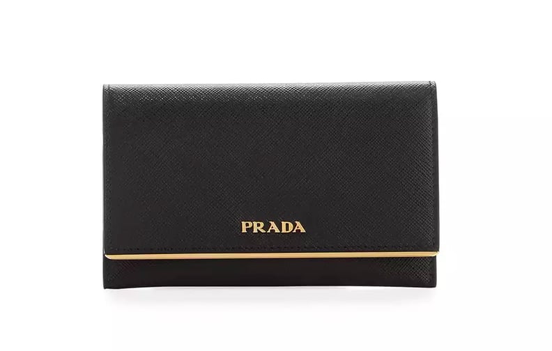 Prada Saffiano Leather Bar-Flap French Wallet