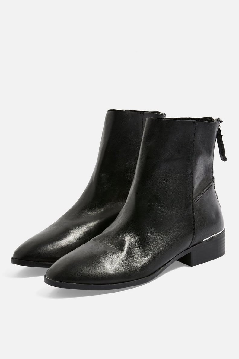 Topshop Koko Unlined Flat Leather Boots