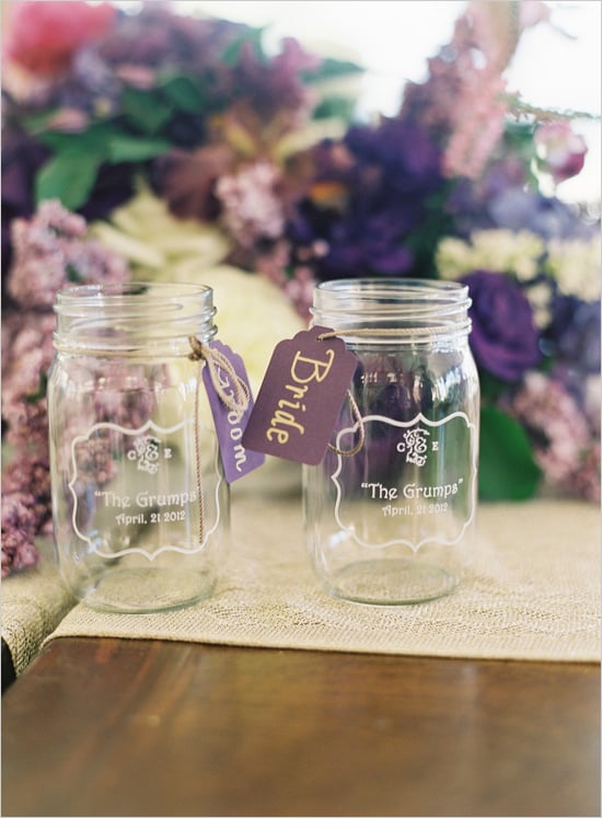 Etched Mason Jars