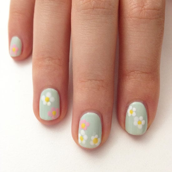 This pastel palette of flowers is an easy way to wear a floral print on your nails.