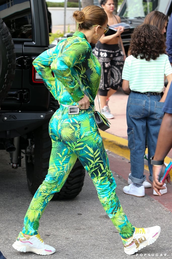 Jennifer Lopez Wearing Versace Co-Ords in Miami