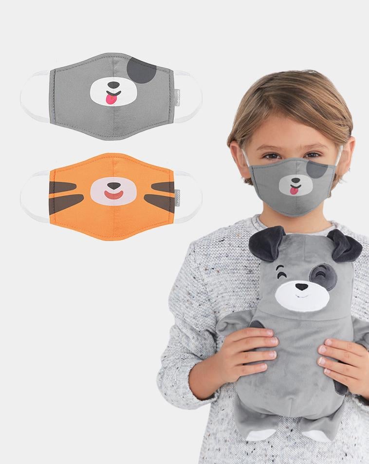 Cubcoats Face Masks For Kids: Tiger and Puppy