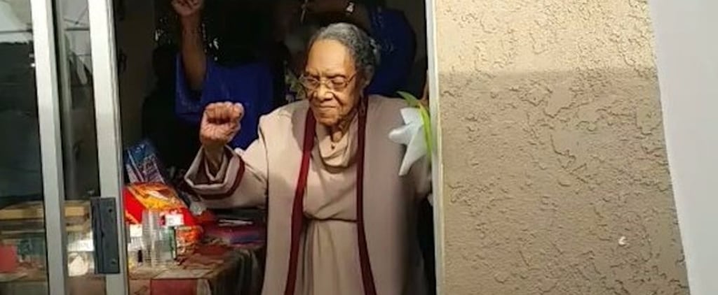 100-Year-Old Woman Dancing to Bruno Mars Video