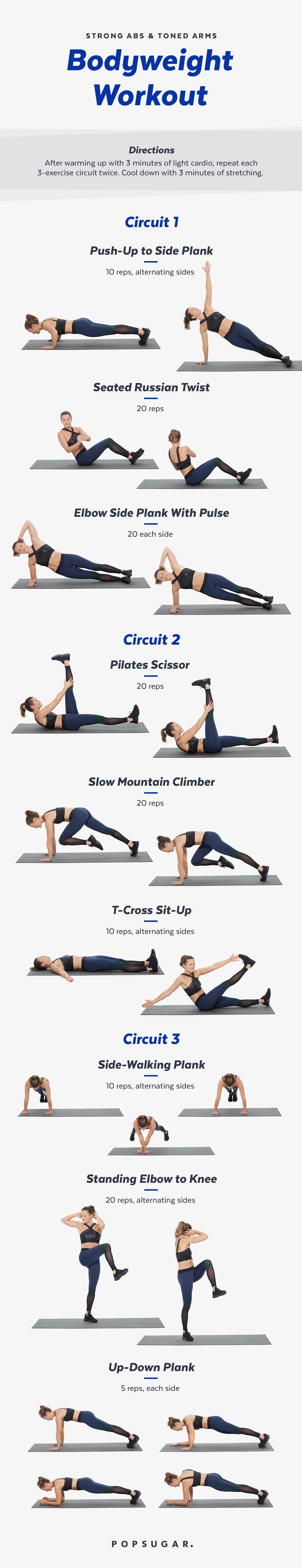 Abs And Arms No Weights Needed 9 Printable At Home Workouts To Help You Survive The Holiday Madness Popsugar Fitness Photo 5 An intense 20 min workout that will target your total core! abs and arms no weights needed 9