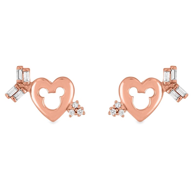 Mickey Mouse Icon Heart and Arrow Earrings by Rebecca Hook