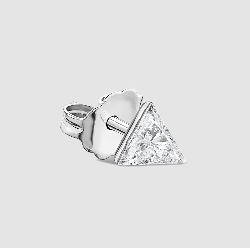 Maria Tash Invisible Set Triangle Diamond Stud Earring