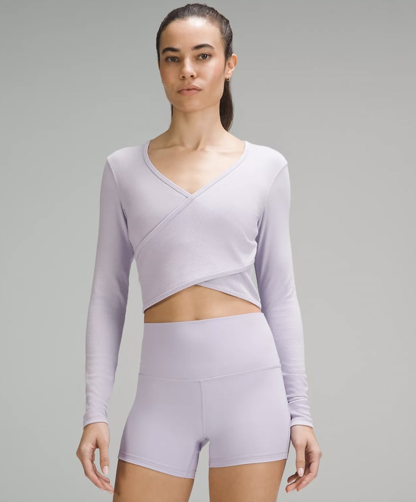 Wrap-Front Long-Sleeve