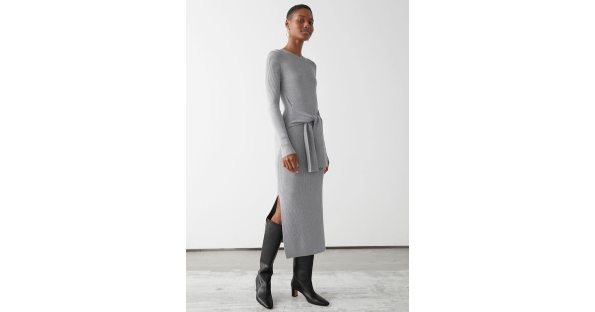 \u0026 Other Stories Belted Rib Midi Dress 