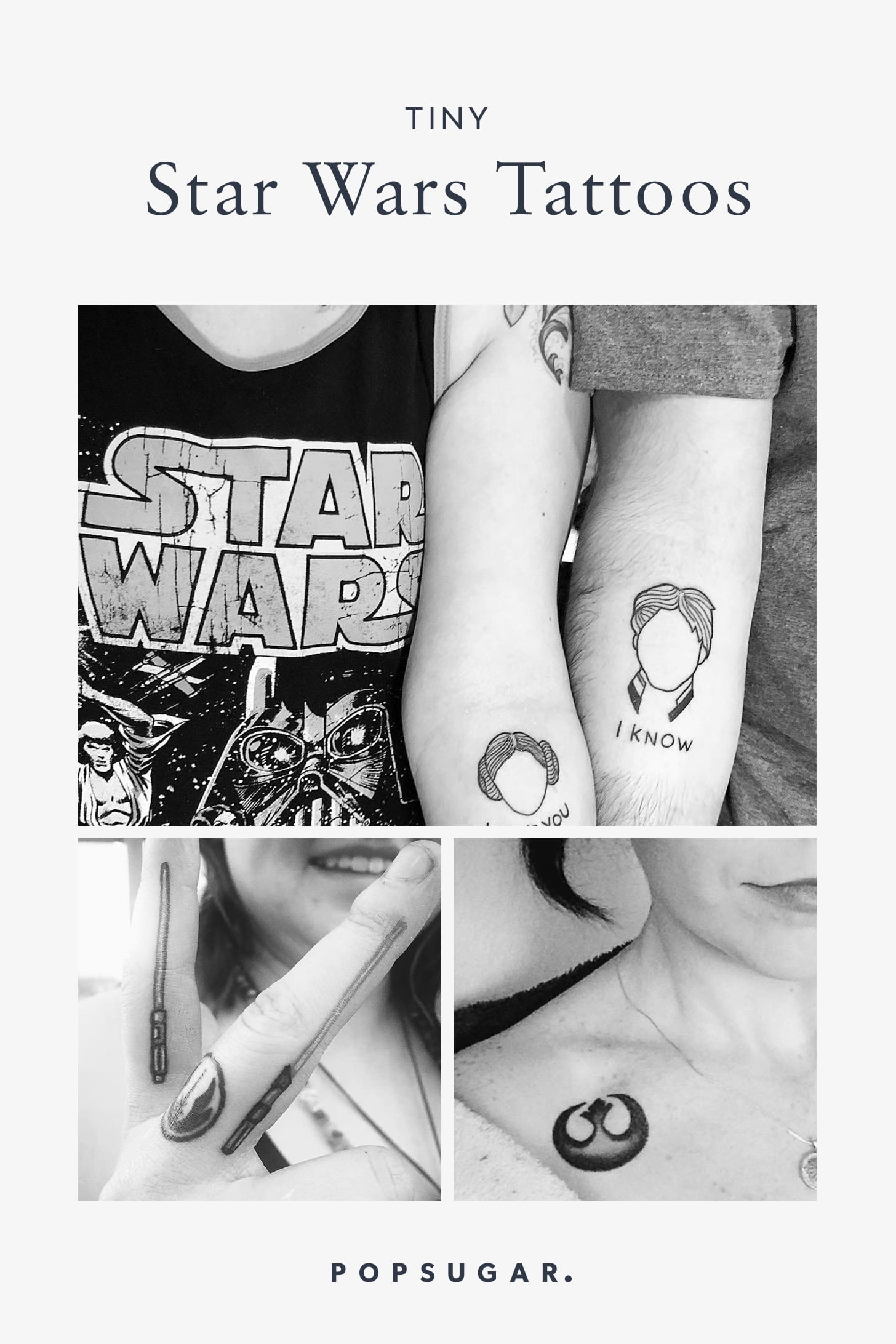 Minimalist Princess Leia tattoo on the forearm