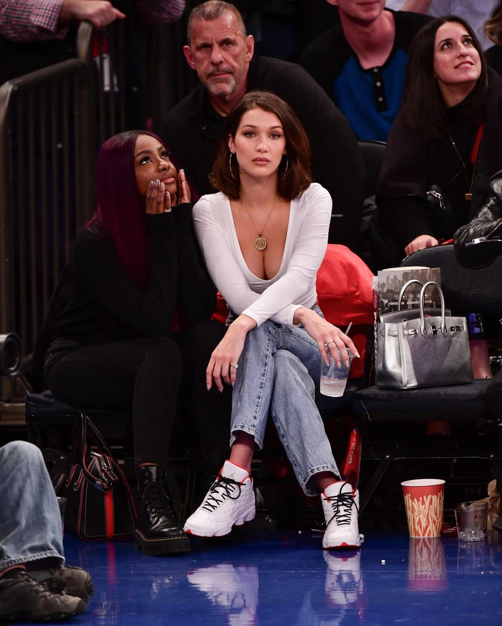 Bella Hadid's Outfit at Lakers vs. Knicks Basketball Game | POPSUGAR Fashion