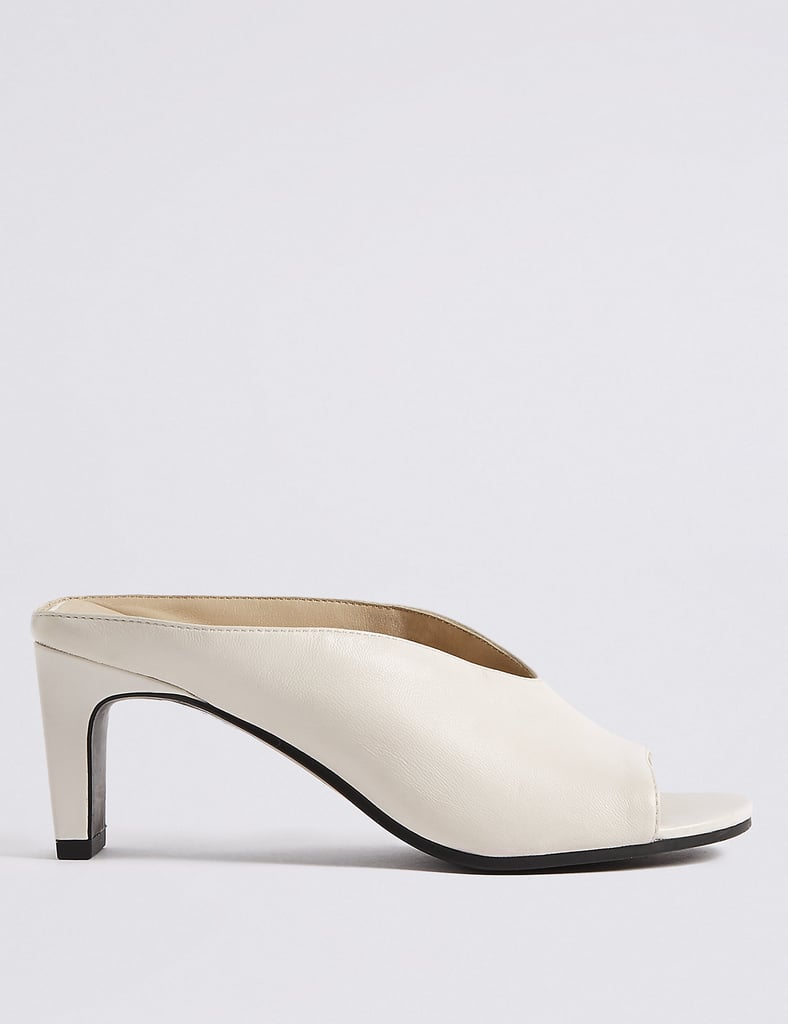 Marks and Spencer Leather Straight Back Mules Sandals