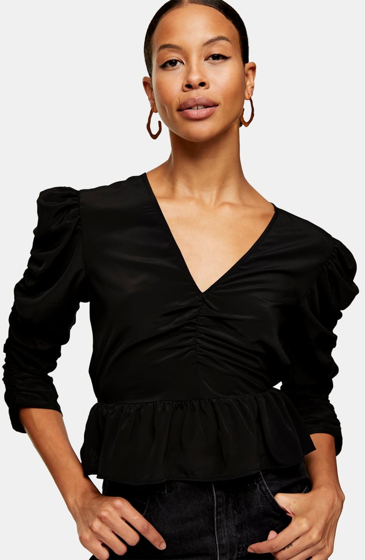 Topshop Ruched Sleeve Top | Best Clothes on Sale at Nordstrom | Cyber ...