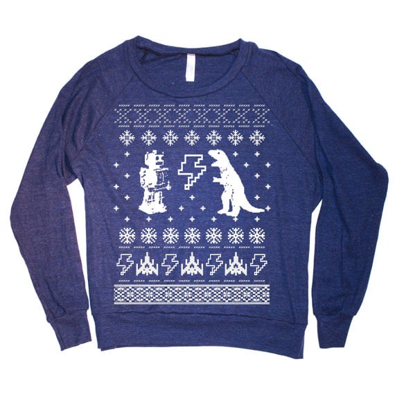 printed pullover sweater