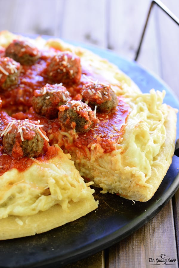 Spaghetti and Meatballs Pizza