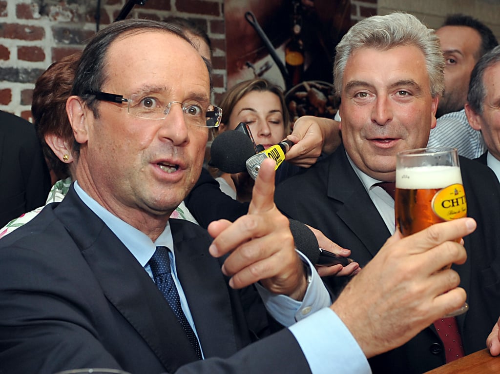 Francois Hollande visited a brewery during his 2012 campaign.