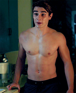 When He's Glistening in Ms. Grundy's Kitchen and Y'all Need a Midnight Snack - KJ Apa Shirtless ...