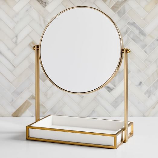 West Elm Modern Resin Stone Vanity Mirror