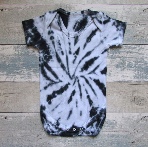 Monochrome Tie-Dye Baby Onesie