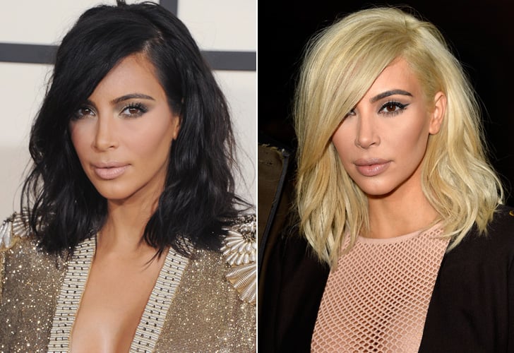 Kim Kardashian: Dark brunette to ice blonde