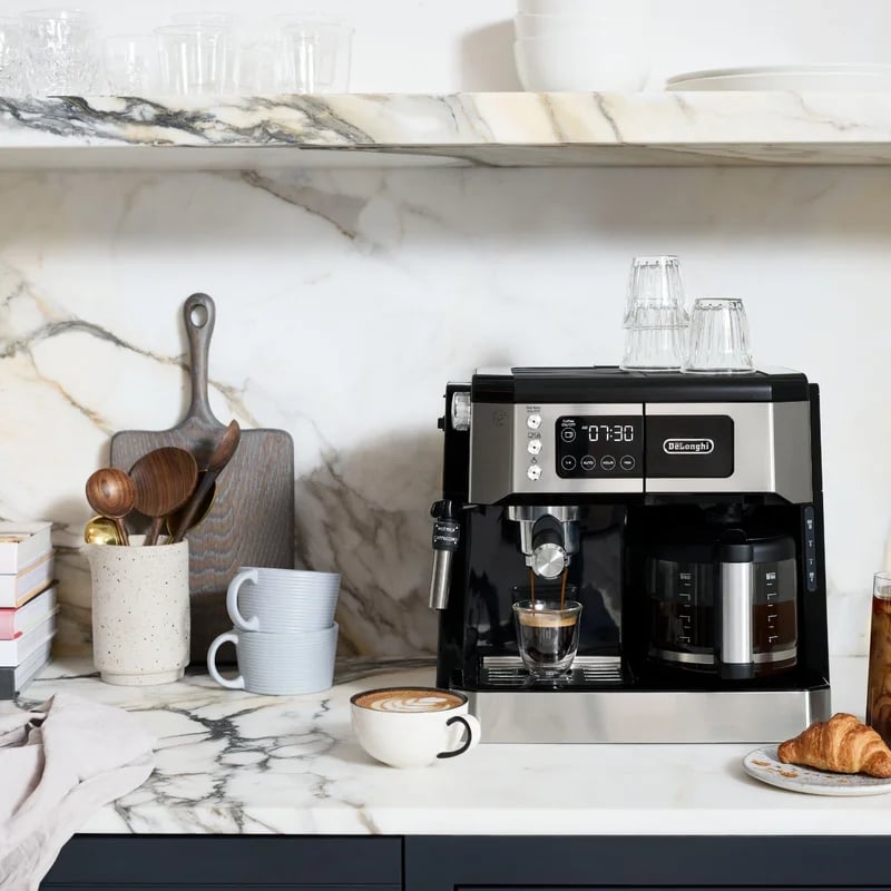 A Coffee Machine: DeLonghi Coffee and Espresso Combo Brewer