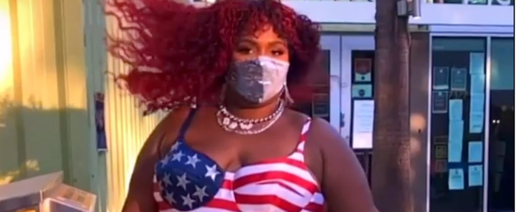 Lizzo Casts Her Ballot in Glittery, Star-Spangled Bralette