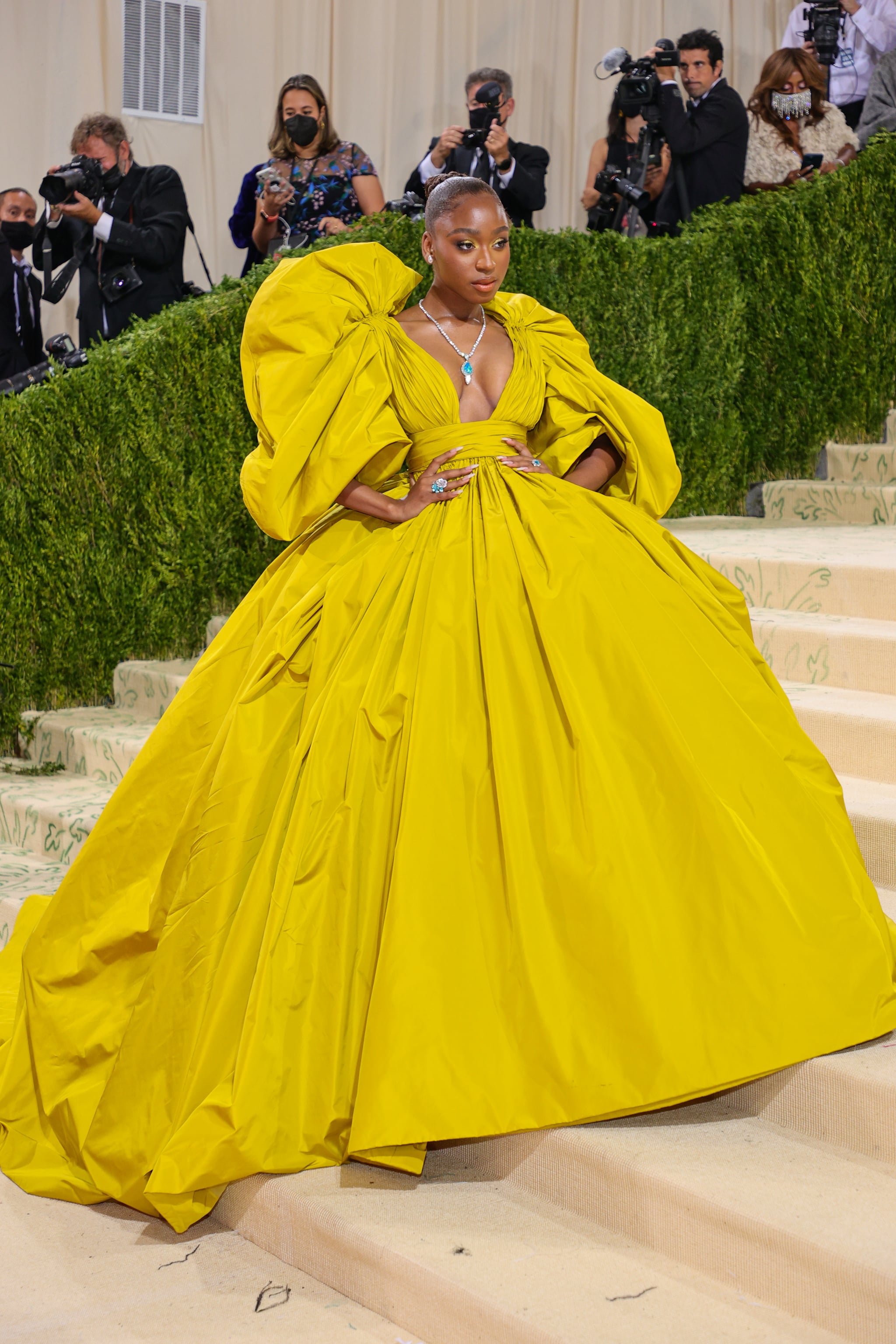 Fashion, Shopping & | Normani Knows Color and Went For It This Bright-Yellow, Voluminous Valentino Gown | POPSUGAR Fashion Photo 6
