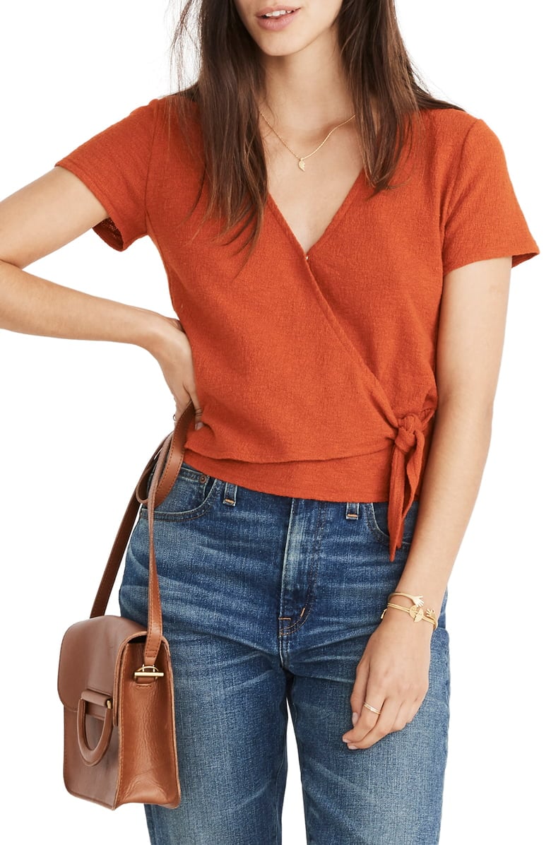 Madewell Texture & Thread Wrap Top