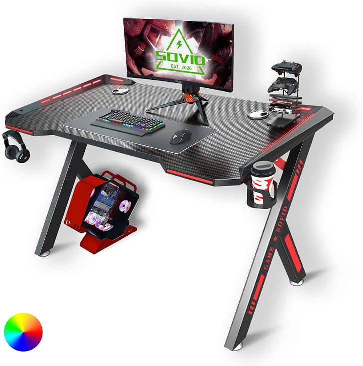 Gaming Desk with LED RGB Lights Best Gifts For Gamers POPSUGAR