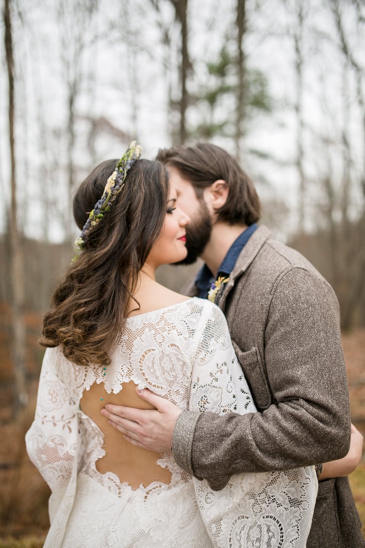 boho winter wedding guest