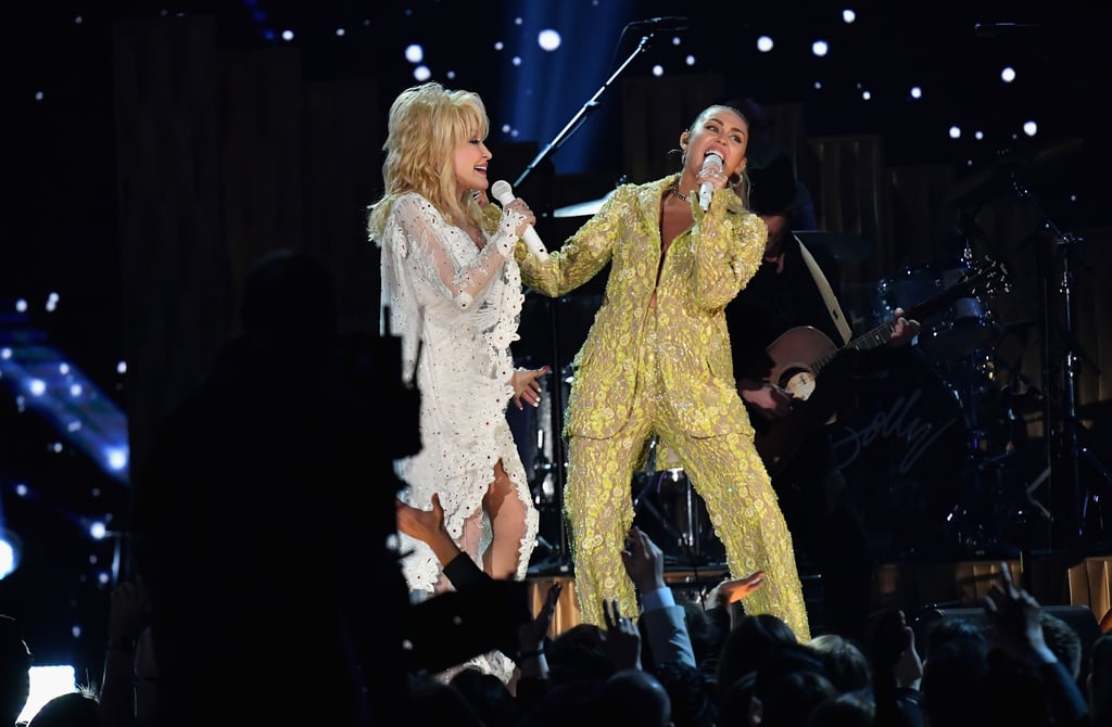 Miley Cyrus and Dolly Parton at the 2019 Grammys