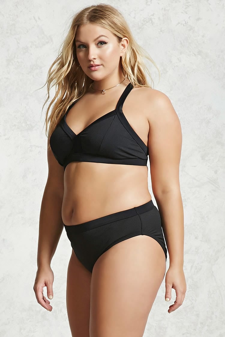 Forever 21 Ribbed Black Bikini