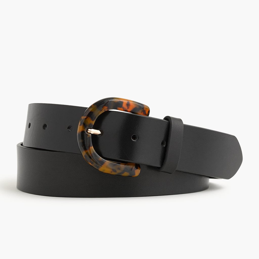 J.Crew Leather Belt With Tortoise Buckle