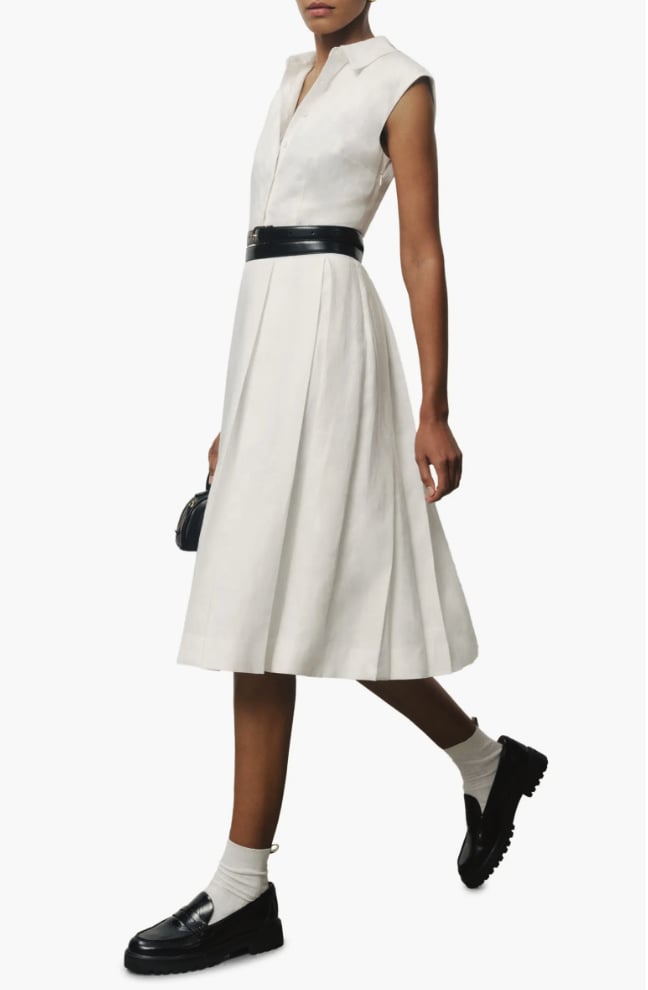 Reformation Prim Sleeveless Linen Shirtdress