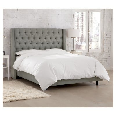 Linen wingback deals bed