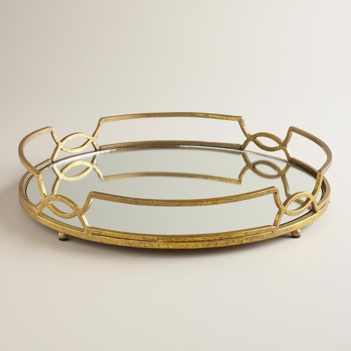 Gold Mirrored Tabletop Tray ($30)