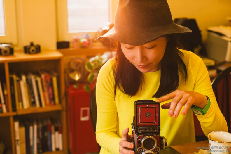 A Customer Looking at the Original Rolleiflex Camera