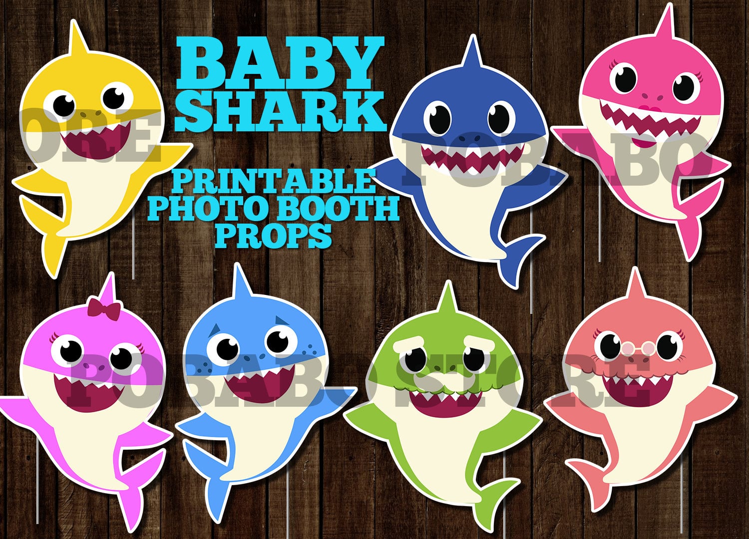 Shark Party Baby Shark Cake Topper Printable