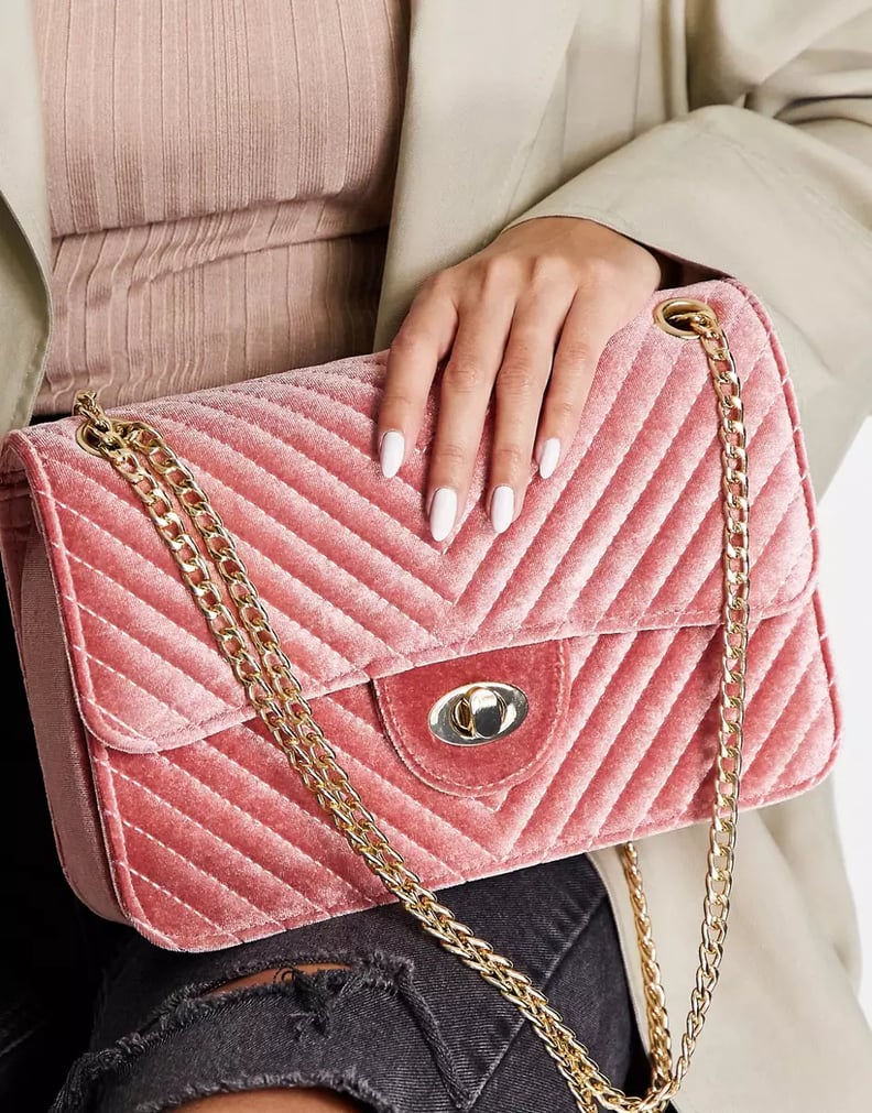 Timeless Glamour: My Accessories London Quilted Velvet Crossbody Bag