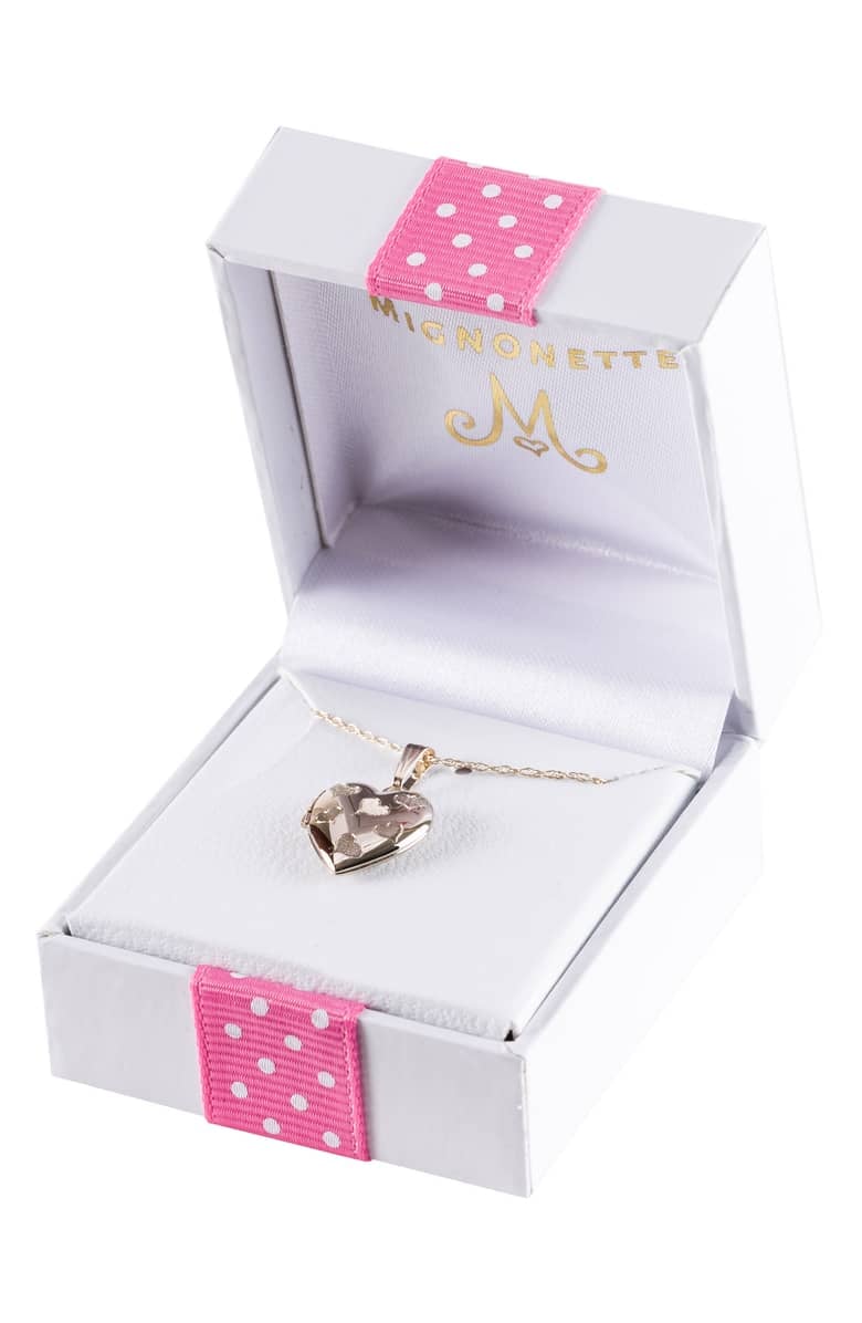 Mignonette 14k Gold Heart Locket Necklace