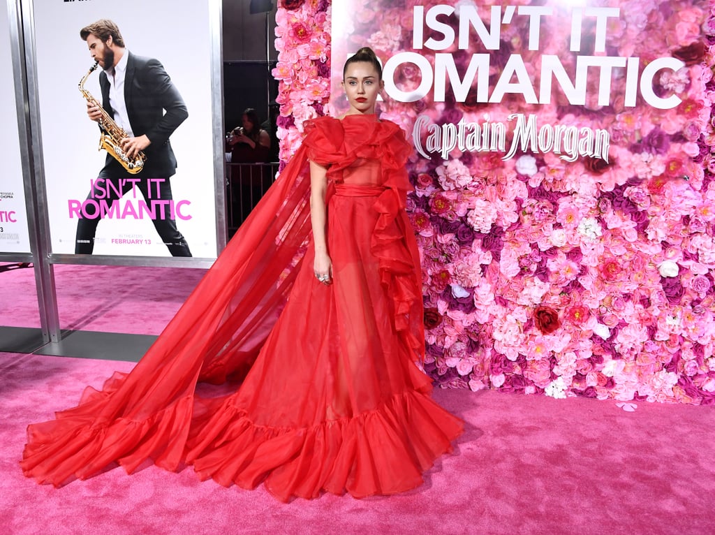 Miley Cyrus and Nick Jonas at Isn't It Romantic Premiere | POPSUGAR ...