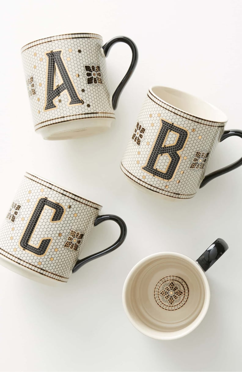 Anthropologie Bistro Monogram Mug