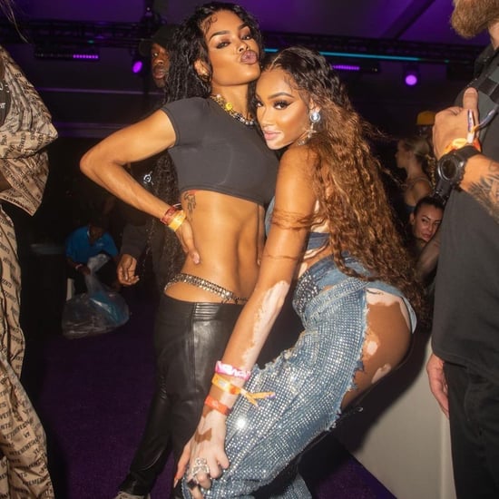 Teyana Taylor Wears Leather Low-Rise Pants With a Chain Belt