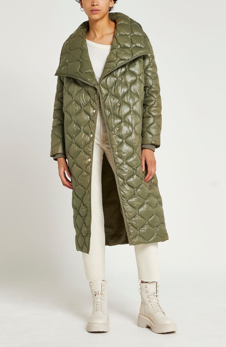 For a Standout Look: River Island Onion Quilt Padded Long Coat