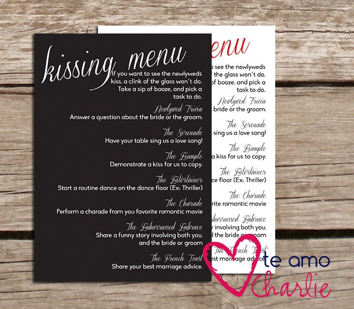 Kissing Menu Game